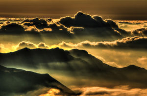 Crater Clouds at sunrise
