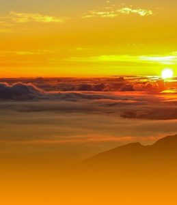 Summit Sunrise Crater Clouds