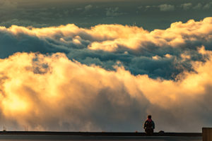 Haleakala Visitor Above Clouds Sunset